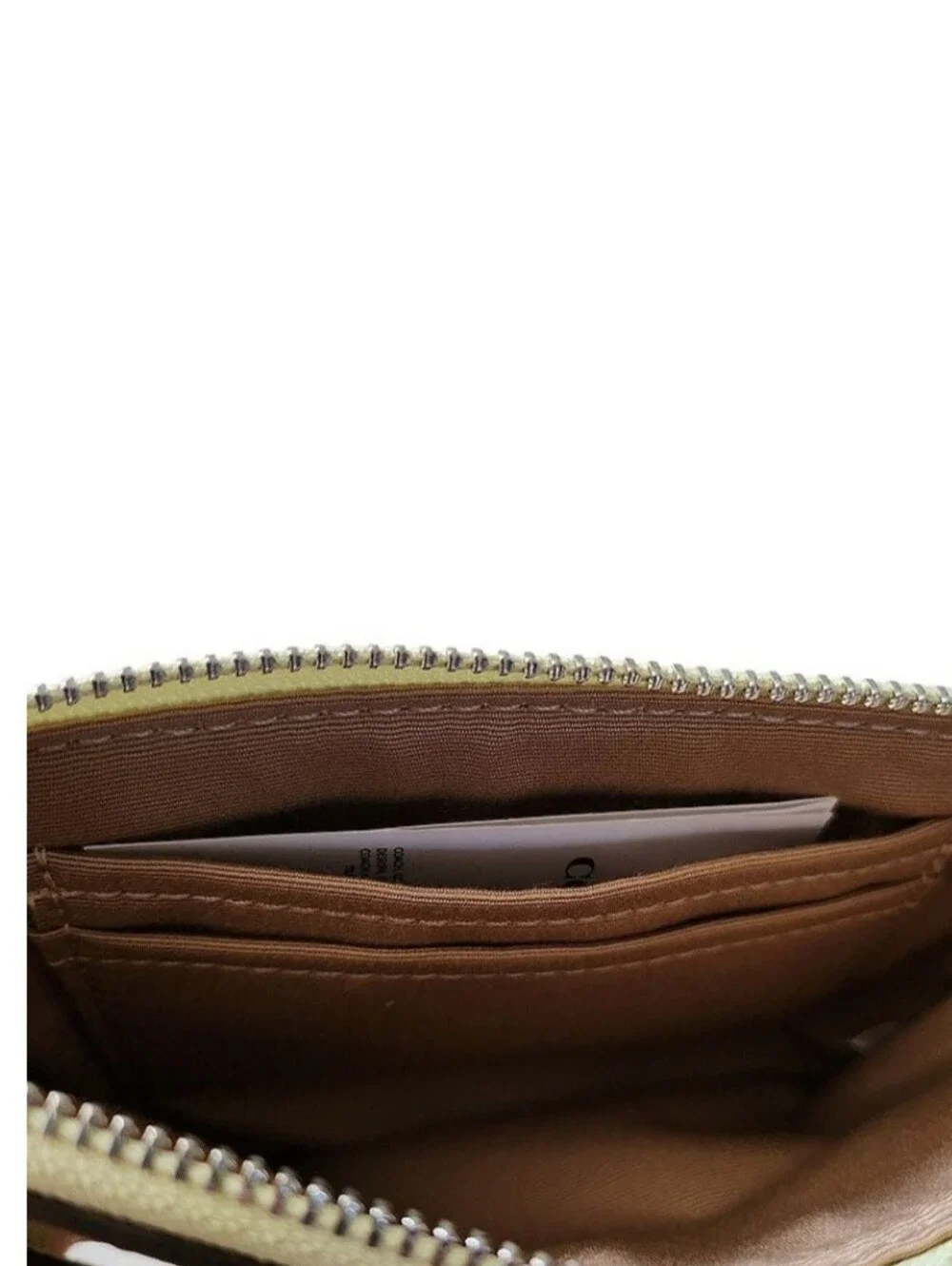 Coach Small Light Green Corner Zip Wristlet